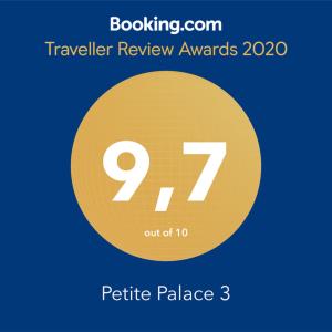 Certifikát, ocenenie alebo iný dokument vystavený v ubytovaní Petite Palace Aristotelous 3