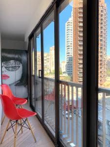 A balcony or terrace at Playa de Levante Sea View Apartment