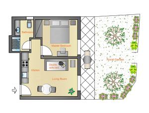 eine Zeichnung eines Grundrisses eines Hauses in der Unterkunft Casa MaLu Boutique Apartments - No 2 in Gouvia