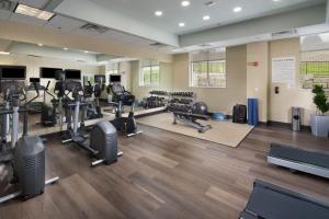 a gym with several treadmills and cardio machines at Holiday Inn & Suites Arden - Asheville Airport, an IHG Hotel in Arden