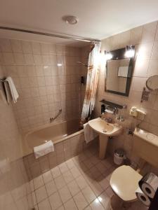 Koupelna v ubytování Hotel Bajazzo