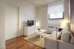 salon z kanapą i telewizorem w obiekcie Mahats - Basque Stay w mieście San Sebastián