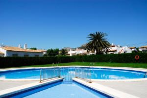a large swimming pool in a villa with a palm tree at VALL GRAN 3 in L'Estartit