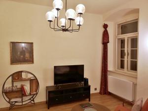 TV a/nebo společenská místnost v ubytování Apartmány na Trojmezí, byt Markéta