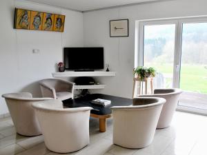TV a/nebo společenská místnost v ubytování B&B Le Clos du Lac
