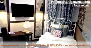 Posteľ alebo postele v izbe v ubytovaní Art Apartments