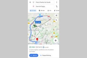a screenshot of a google maps page on a phone at Cosy home near Paris in Gagny