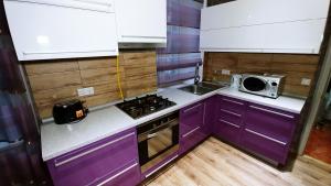 Kuchyňa alebo kuchynka v ubytovaní One bedroom, 6 Zankovetskoi St Near a Khreschatyk