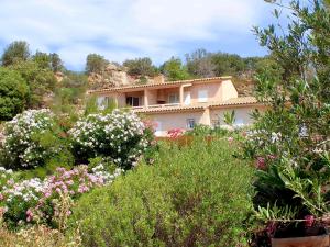 uma casa no meio de um campo de flores em Résidence Liccia di Furu em Porto-Vecchio