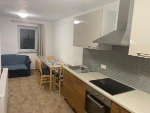 Kuchyň nebo kuchyňský kout v ubytování Apartmány Míra