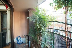 un balcone con piante sul lato di un edificio di まるまる貸切,羽田空港から一番近いyu`s house a Tokyo