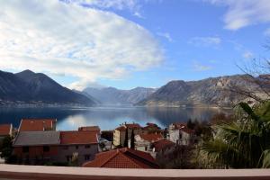 - une vue sur une étendue d'eau avec des montagnes dans l'établissement Apartments Blue Lagoon, à Kotor