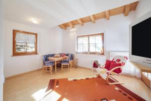 Televízia a/alebo spoločenská miestnosť v ubytovaní Strickerhof Appartment 1