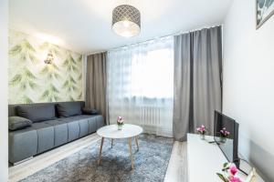 a living room with a couch and a table at VIP Apartments - Apartamenty na Szewskiej in Wrocław