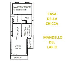 Plán poschodí v ubytovaní Casa della Chicca