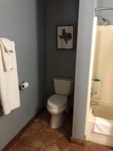 a bathroom with a white toilet and a sink at Loft 4 - 1 of 5 downtown in Alpine