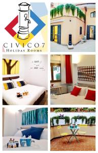 a collage of photos of a hotel room at CIVICO 7 Holiday Rooms in Rome