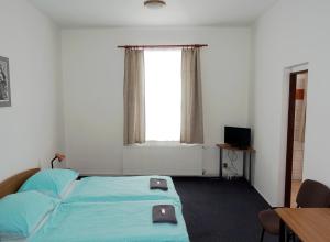 Postel nebo postele na pokoji v ubytování HOTEL STAŘÍČ