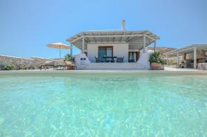 a house with a swimming pool in the water at Naxos Secret Paradise Villa in Galini