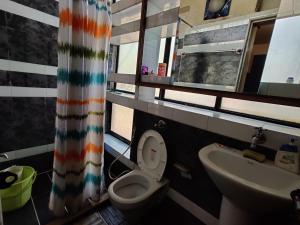 a bathroom with a toilet and a sink at Garden Homes 1& 6 in Kolhapur