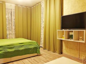モスクワにあるApartment Hanaka Federativniy 43のベッドルーム1室(ベッド1台、テレビ付)
