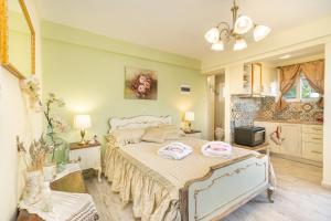 Ένα ή περισσότερα κρεβάτια σε δωμάτιο στο kyveli superb sea view apartment in Argostoli