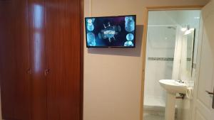 Koupelna v ubytování Hotel Castellverd