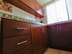 Dapur atau dapur kecil di Depa Centrico Mazatlan a 2 cuadras de a Playa, Central, Acuario.