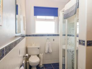 łazienka z toaletą i oknem w obiekcie Sea View Hideaway w mieście Miltown Malbay