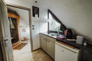 Kuchyň nebo kuchyňský kout v ubytování Chalet Scandinave avec sauna IR - In the Woods + 29 fotografií