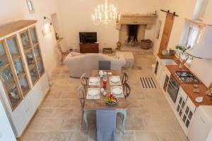 an overhead view of a living room with a table at Dimora Otrantina in Otranto