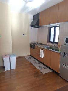 a kitchen with a sink and a stove top oven at C.T.Forest in Oshino