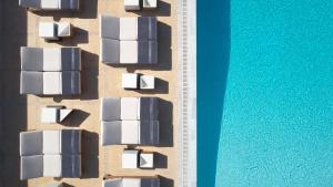 a row of boxes on top of each other at Bill & Coo Suites and Lounge -The Leading Hotels of the World in Mýkonos City