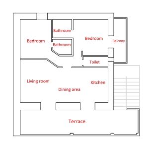 Plán poschodí v ubytovaní Apartments Trlika