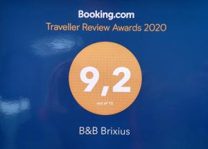 Certifikát, ocenenie alebo iný dokument vystavený v ubytovaní B&B Brixius