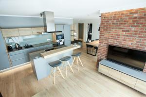 Kuchyň nebo kuchyňský kout v ubytování Marina Apartments Regensburg