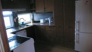 A kitchen or kitchenette at Gemlufall guesthouse