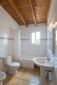 a bathroom with a toilet and a sink and a tub at CASA EUGENIO Cala Saona in Cala Saona