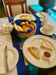 a plate of food on a table at Zanzibar Palace Hotel in Zanzibar City