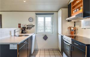 a kitchen with a sink and a window at Three-Bedroom Holiday Home In Ulfborg in Sundhuse