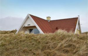 a house with a red roof on top of a hill at Beautiful Home In Fan With Sauna in Fanø