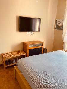 una camera con letto e TV a schermo piatto di Tiraboschi apartment a Modena