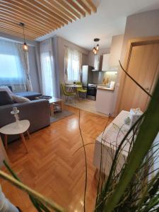 - un salon avec un canapé et une table dans l'établissement Apartment Cerska MRB, à Belgrade