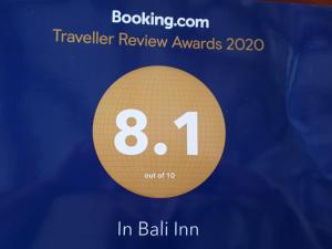 Certifikát, hodnocení, plakát nebo jiný dokument vystavený v ubytování In Bali Inn