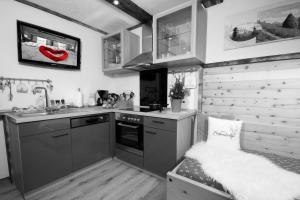 Eldhús eða eldhúskrókur á Eberl´s Zirbenlodge