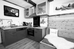 Eldhús eða eldhúskrókur á Eberl´s Zirbenlodge