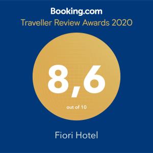 Certifikát, hodnocení, plakát nebo jiný dokument vystavený v ubytování Fiori Hotel