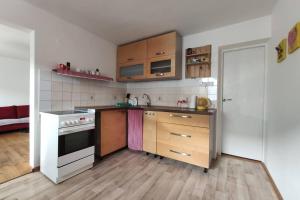 Ubytovanie v Banskej Bystrici - dom s terasou tesisinde mutfak veya mini mutfak