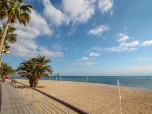 una playa de arena con palmeras y el océano en Apartment Marysol by Interhome en Altea
