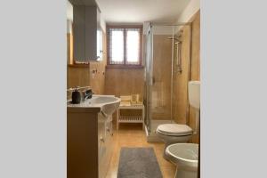 a bathroom with a sink and a toilet and a shower at Country Corner Lago Maggiore in Divignano